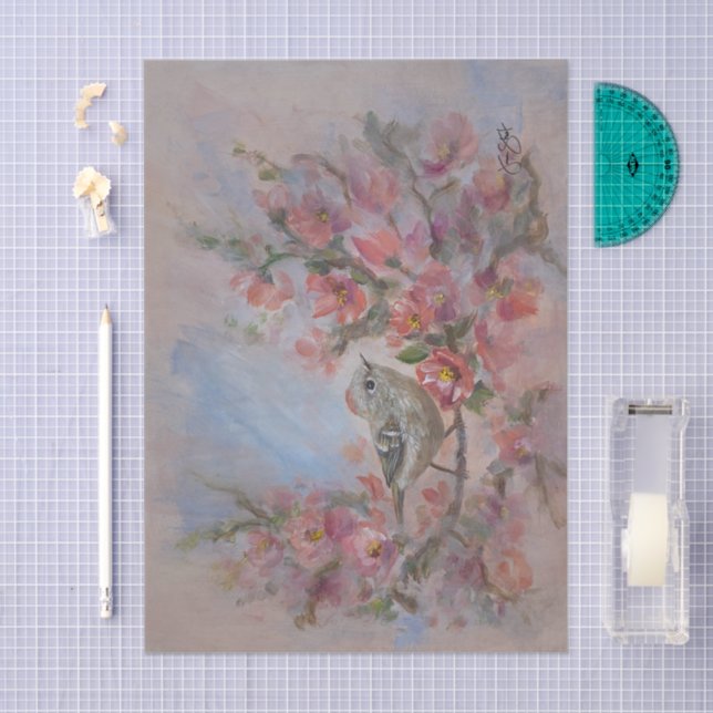 Papier Mousseline Ruby Crowned Kinglet Bird (Artisanat)