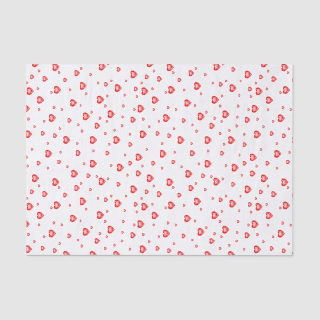 Papier Mousseline Ruby rouge valentines coeur motif (Recto)