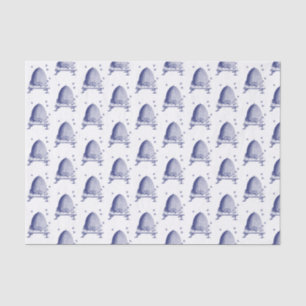 Papier Mousseline Ruche et Abeilles #2 Héraldique Vintage Bleu