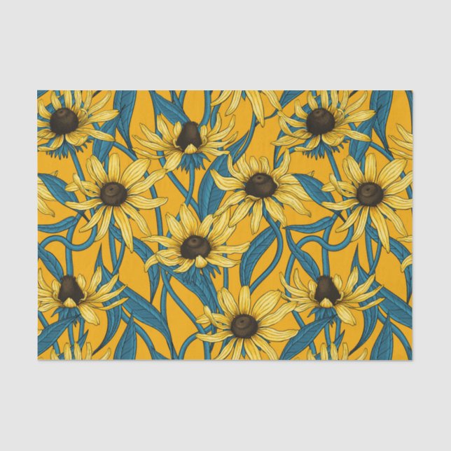 Papier Mousseline Rudbekia jaune (Recto)