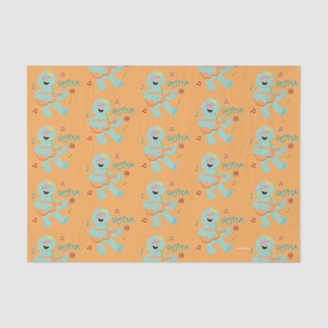 Papier Mousseline Rue Sésame | Rosita Jouer de la guitare (Recto)