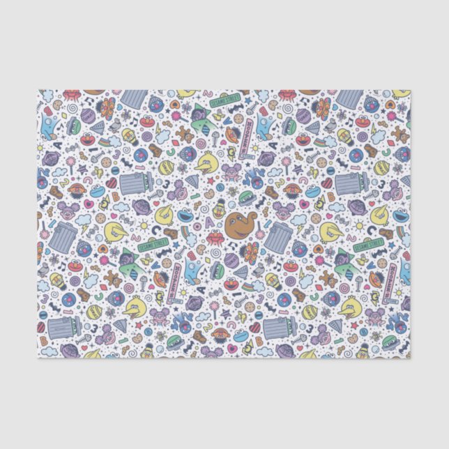 Papier Mousseline Rue Sésame | Sesame Pals DoodMotif (Recto)