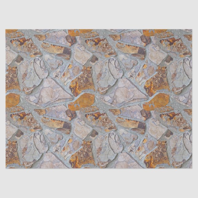 Papier Mousseline Russe Pierre naturelle Mosaïque Carreaux Motif (Recto)