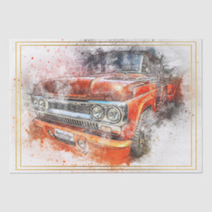 Papier Mousseline Russe Vieux Camion Vintage Découpage