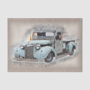 Papier Mousseline Russe Vieux Camion Vintage Découpage