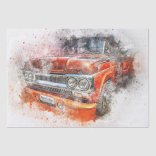 Papier Mousseline Russe Vieux Camion Vintage Découpage