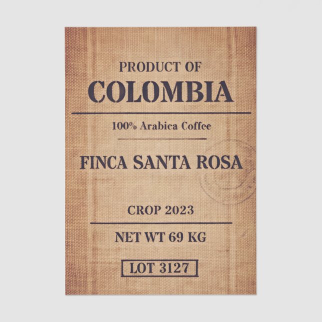 Papier Mousseline Rustic Arabica Coffee Packaging FC8 Decoupage (Recto)