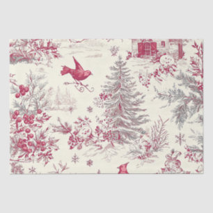 Papier Mousseline Rustic Bird et Poinsettia Motif de Noël (17)