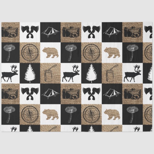 Papier Mousseline Rustic Camping Extérieur Aventure (Recto)