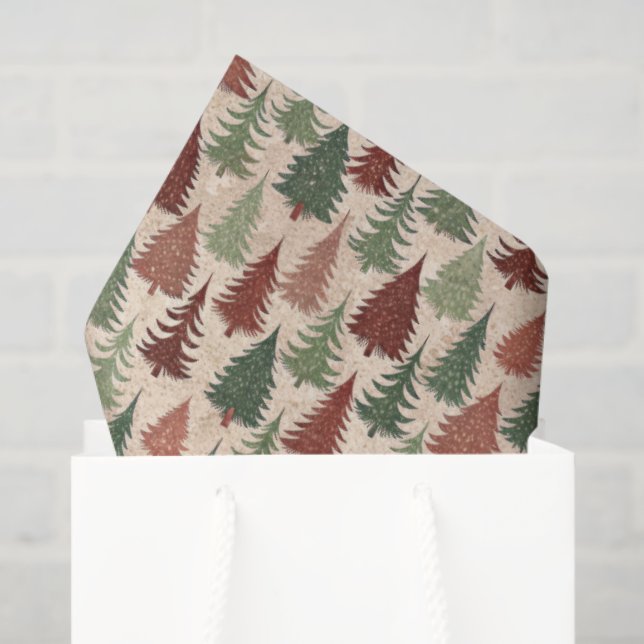 Papier Mousseline Rustic Christmas Tree (Sac cadeau)