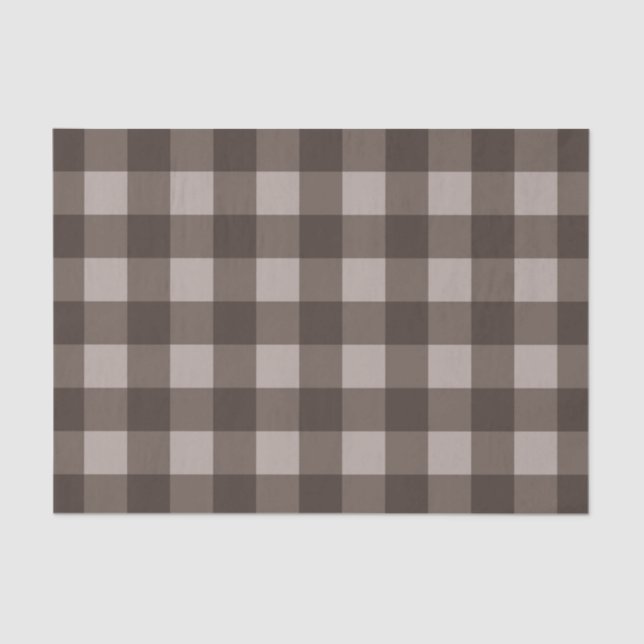Papier Mousseline Rustic Country Brown Tartan Plaid Motif Imprimer (Recto)