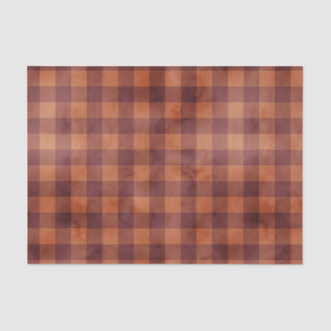 Papier Mousseline Rustic Country Farmhouse Plaid Motif (Recto)