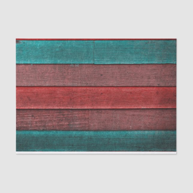 Papier Mousseline Rustic Country Turquoise Rouge Brown Grain Texture (Recto)
