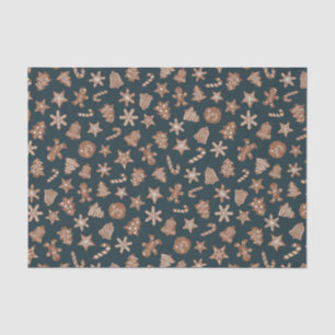 Papier Mousseline Rustic Green Christmas Motif