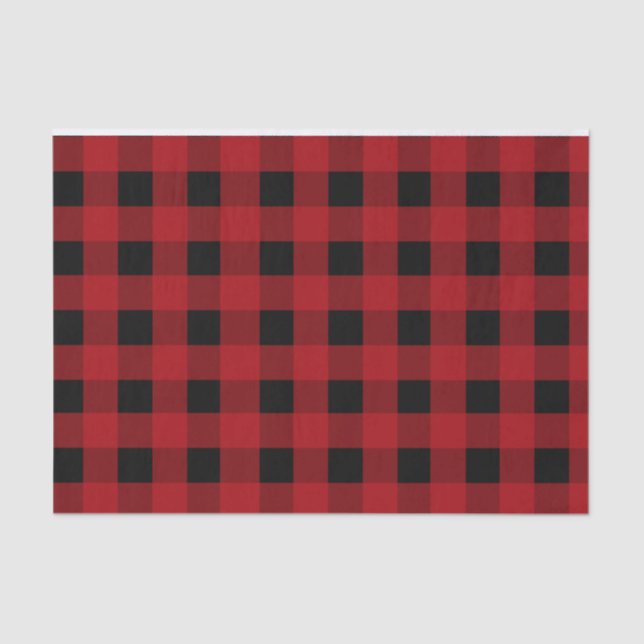 Papier Mousseline Rustic Red and Black Buffalo Plaid (Recto)