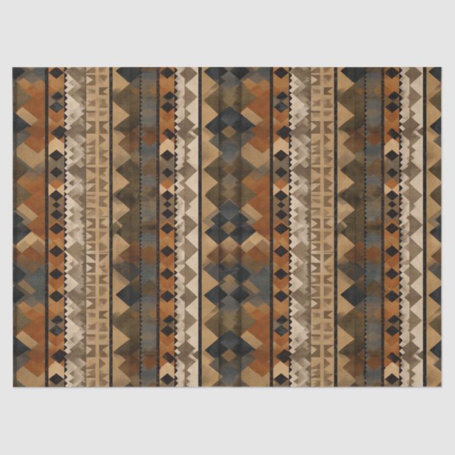 Papier Mousseline Rustic Southwestern Stripe Pattern (6) (Recto)