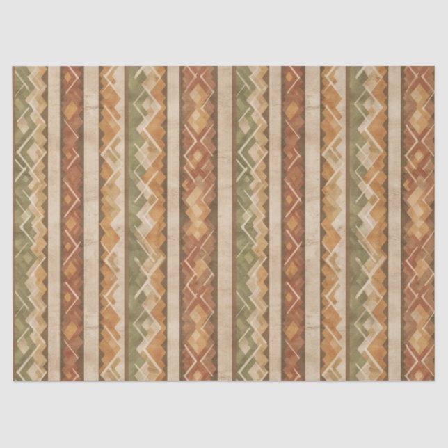Papier Mousseline Rustic Southwestern Stripe Pattern (7) (Recto)