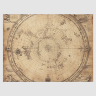 Papier Mousseline Rustic Vintage World Map Globe (4)