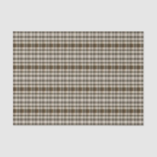 Papier Mousseline Rustique Plaid Brown et Tan (Recto)