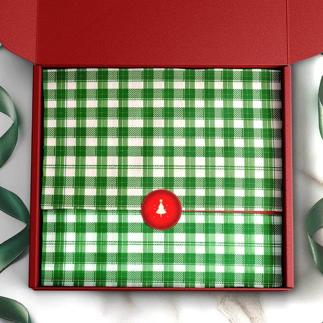 Papier Mousseline Rustique vert et blanc Plaid À damiers traditionne (Wrap your gifts in style with this Classic Green Plaid Tissue Paper!)