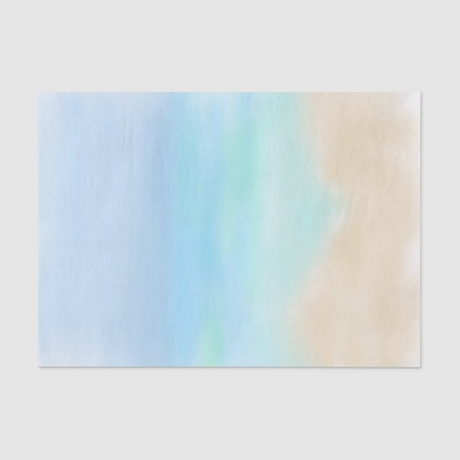 Papier Mousseline Sable, océan et Sky Beach (Recto)