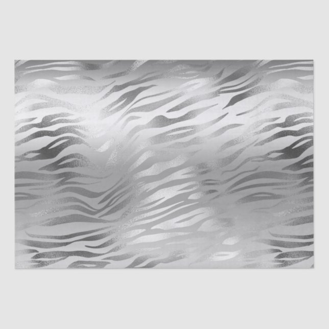 Papier Mousseline Sac-cadeau Poster de animal Silver Glam Zebra (Recto)