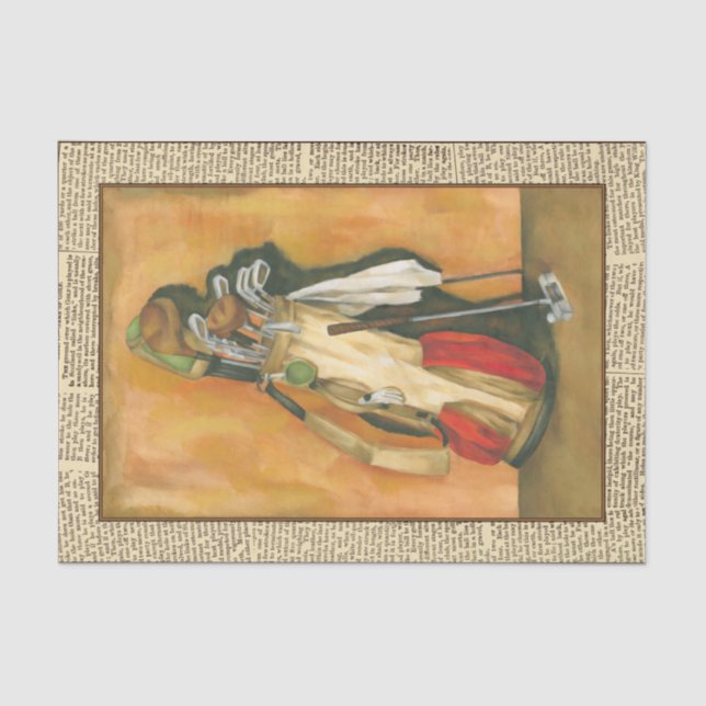 Papier Mousseline Sac de golf avec gant par Jennifer Goldberger (Recto)