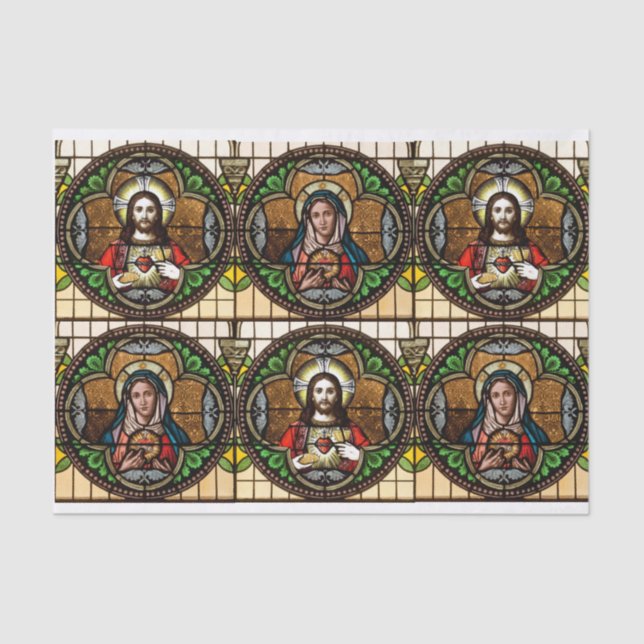 Papier Mousseline Sacré-Coeur/Immaculé Papier Tissu du Coeur (Recto)