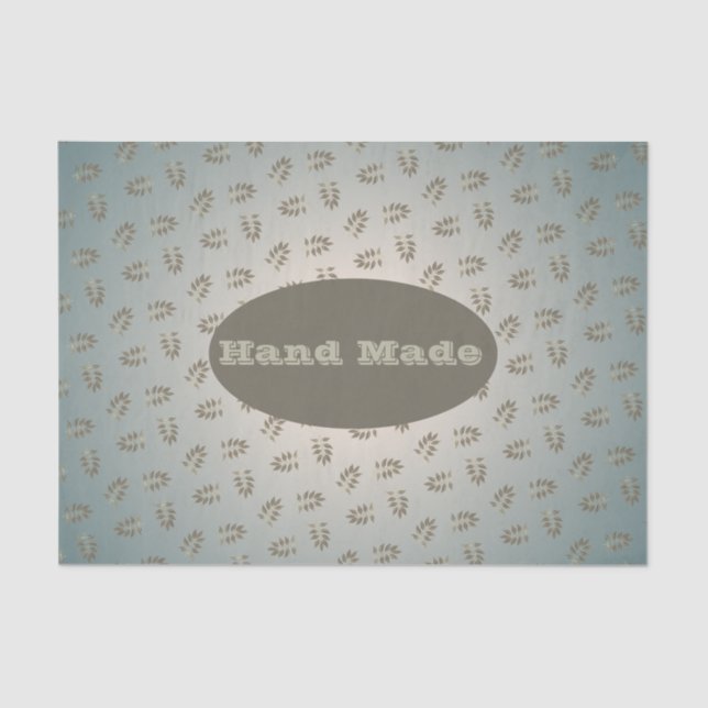 Papier Mousseline Sage de verdure feuille main fait ou Merci (Recto)