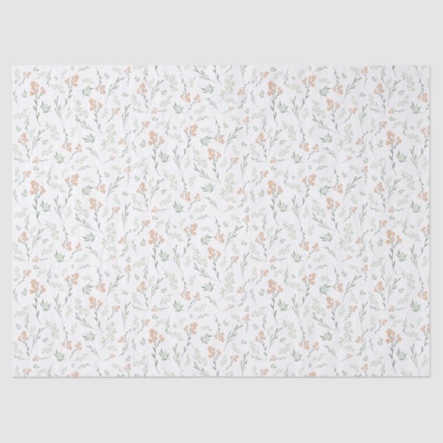 Papier Mousseline Sage Watercolor Wildflower Floral (Recto)