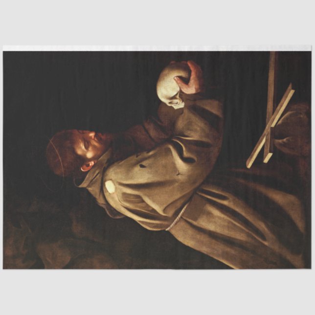 Papier Mousseline Saint François dans la prière (chrétienne) (Carava (Recto)