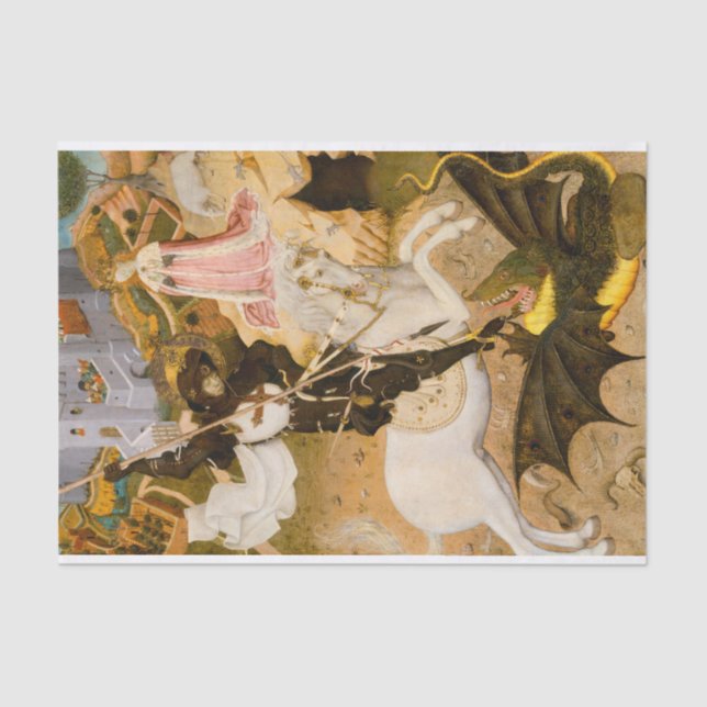 Papier Mousseline Saint George et le Dragon par Bernat Martorell (Recto)