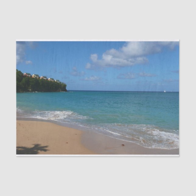Papier Mousseline Saint Lucia Beach Paysage tropical (Recto)