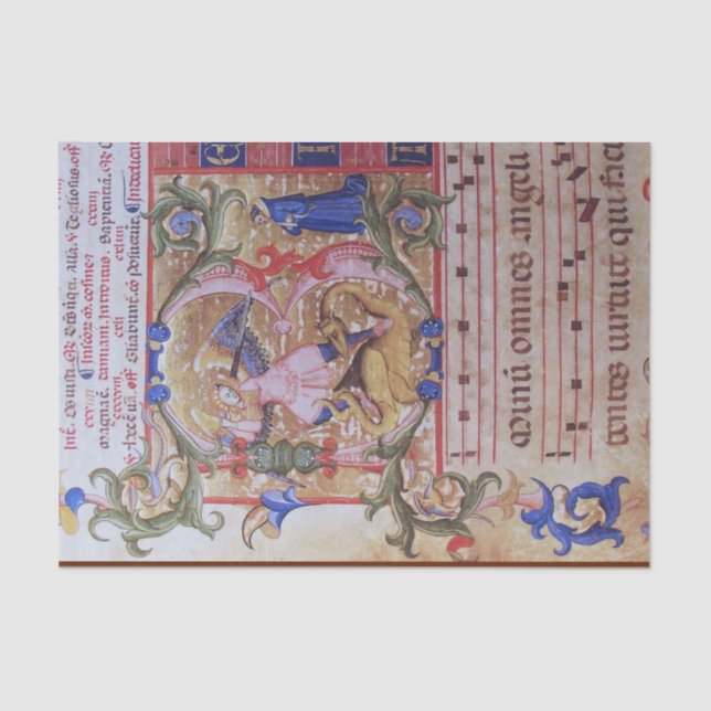 Papier Mousseline Saint Michael Archangel Parchemin Choral antique (Recto)
