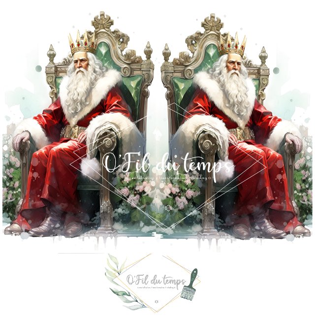 Papier Mousseline Saint-Nic Holiday Decoupage Paper (Créateur téléchargé)