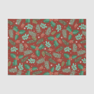 Papier Mousseline Saint Noël et pinecones motif 2