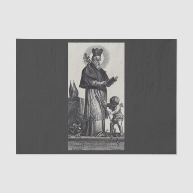 Papier Mousseline Saint Patrick Apôtre d'Irlande  Art monochrome (Recto)