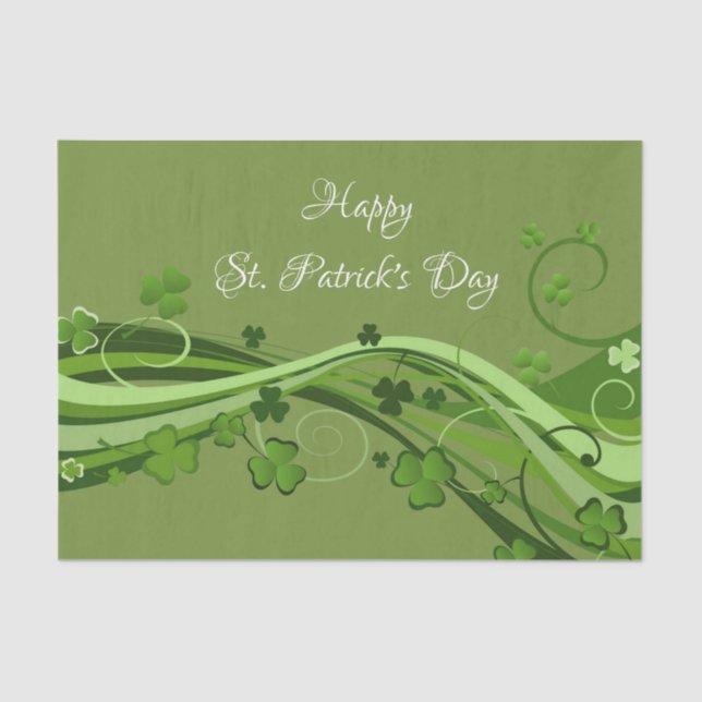 Papier Mousseline Saint Patrick's Day Tissue Paper Floral (Recto)