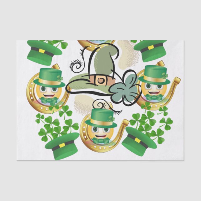 Papier Mousseline Saint Patrick's Day Tissue Paper Horseshoe (Recto)