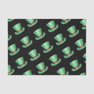 Papier Mousseline Saint Patrick's Day Vert Top Motif de chapeau sur