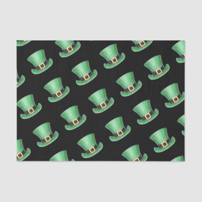 Papier Mousseline Saint Patrick's Day Vert Top Motif de chapeau sur  (Recto)