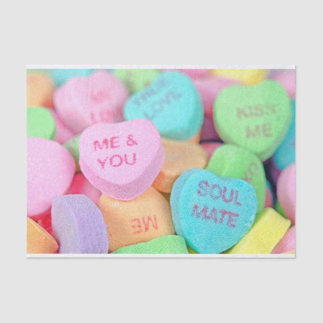 Papier Mousseline Saint Valentin Coeur bonbon (Recto)