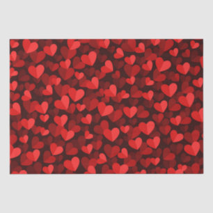 Papier Mousseline Saint-Valentin Love Hearts Mignons rouges et roses