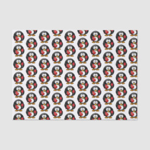 Papier Mousseline Saint Valentin Penguin avec chocolat et cadeau Ros