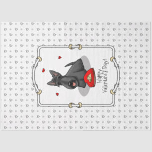 Papier Mousseline Saint-Valentin (rouge) Chien écossais (noir) migno