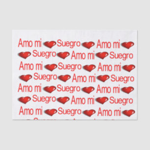 Papier Mousseline Saint Valentin Tissu Papier Amo mi Suegro Coeurs