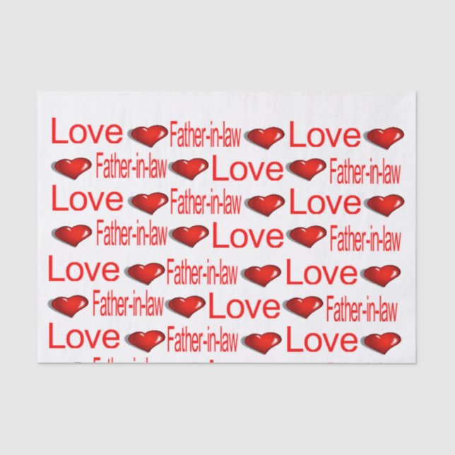 Papier Mousseline Saint Valentin Tissu Papier Amour Père en droit (Recto)