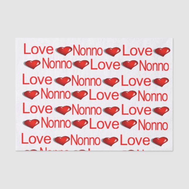 Papier Mousseline Saint-Valentin Tissu Papier Love Nonno Red Hearts (Recto)