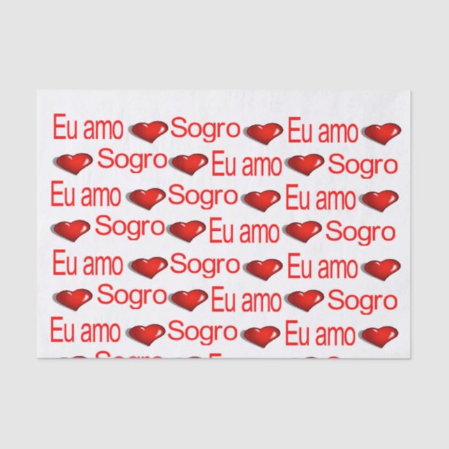 Papier Mousseline Saint Valentin Tissu Papier Love Sogro Coeurs roug (Recto)