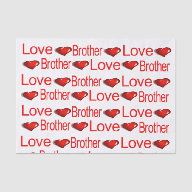 Papier Mousseline Saint Valentin Tissue Paper Love Brother (Recto)
